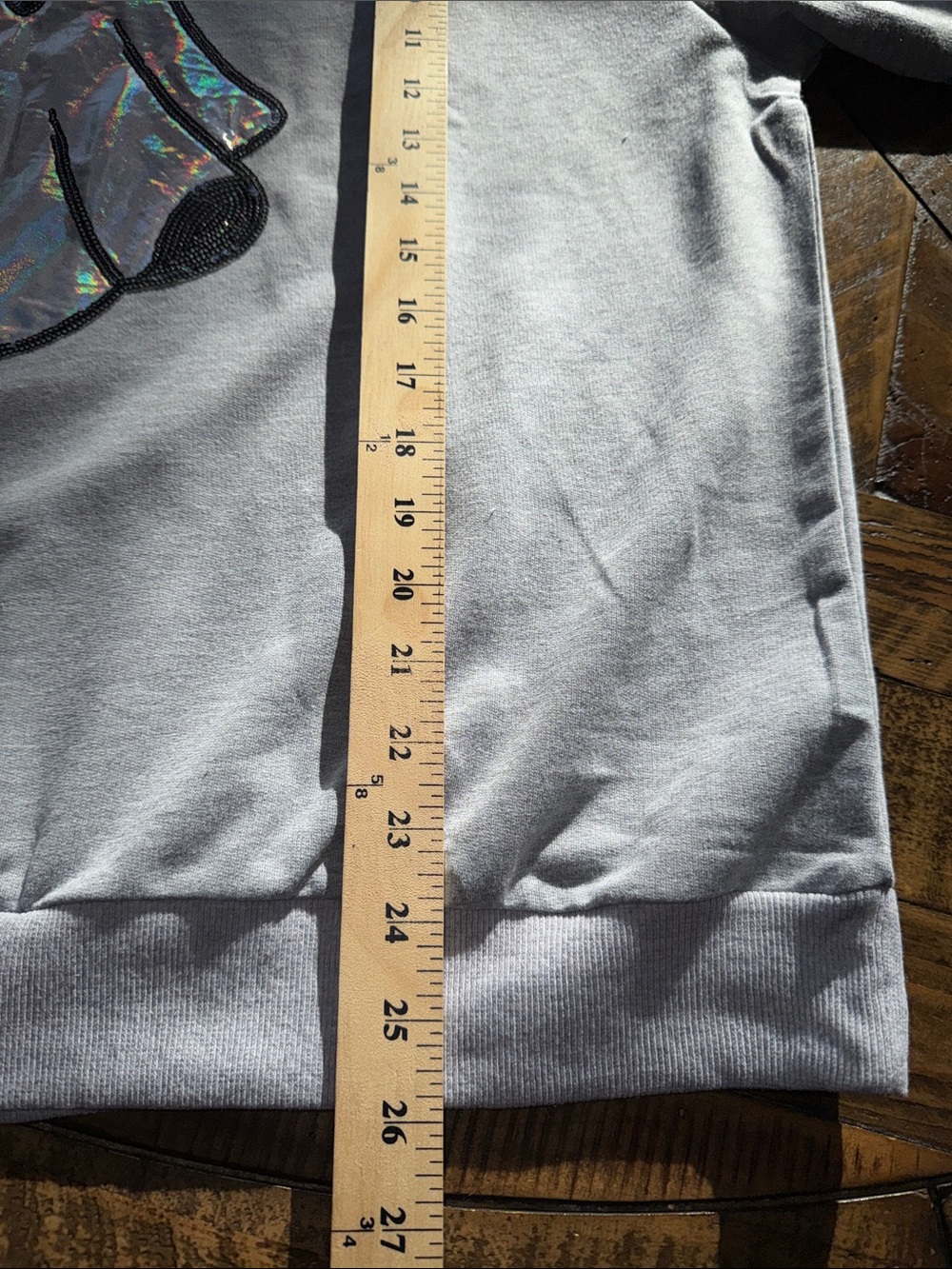 JESS LEA  Boo Girl Ghost Gray Sweatshirt w/Holographic Ghost Halloween Size XL - Picture 8 of 8